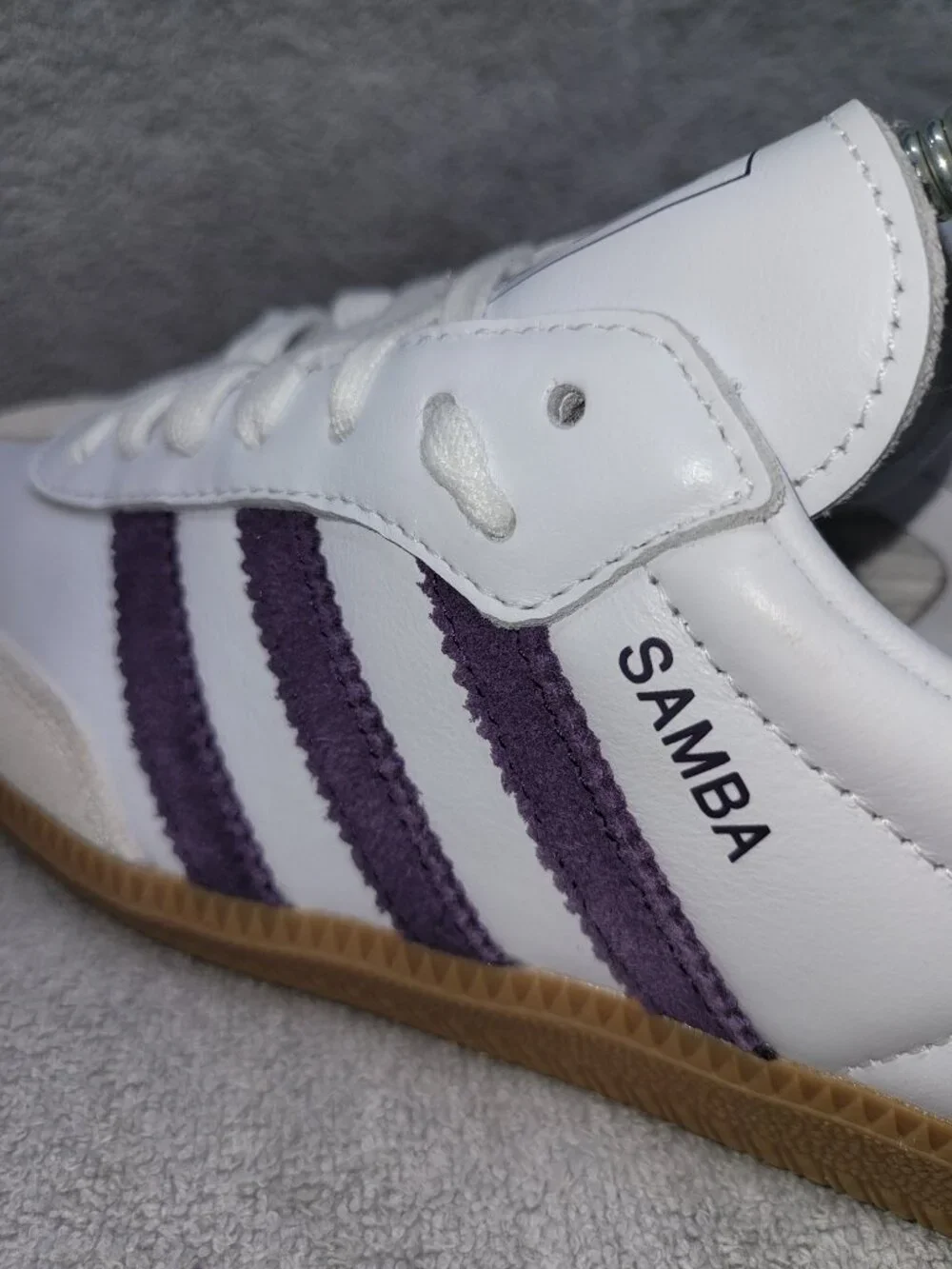 Adidas Samba OG Cloud White Alumina Plum Tan Gum Sneakers JS1392 Womens Size 7.5